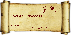 Forgó Marcell névjegykártya